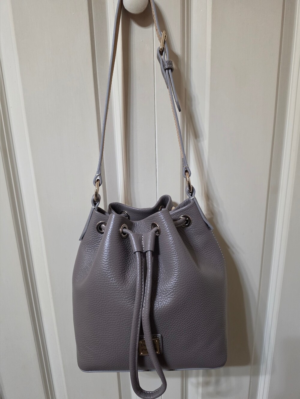 Dooney Lucca Pebble Leather Crossbody Drawstring
